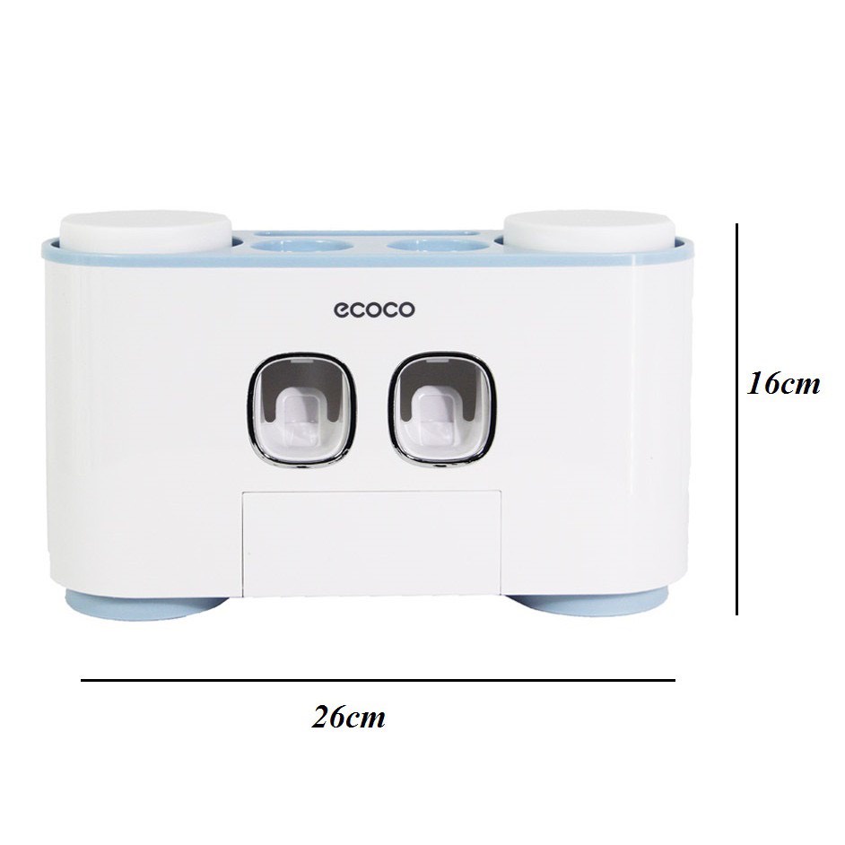 [FREESHIP] Bộ Lấy Kem Đánh Răng ECOCO Kèm 4 Ly Nhựa - Bộ Dụng Cụ Nhã Kem Đánh Răng Tự Động Dán Tường.