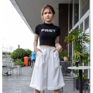 Quần Tây Short Bermuda Ống Rộng Lật Lai Cao Cấp Happy Wear Màu Trắng Sang Chảnh