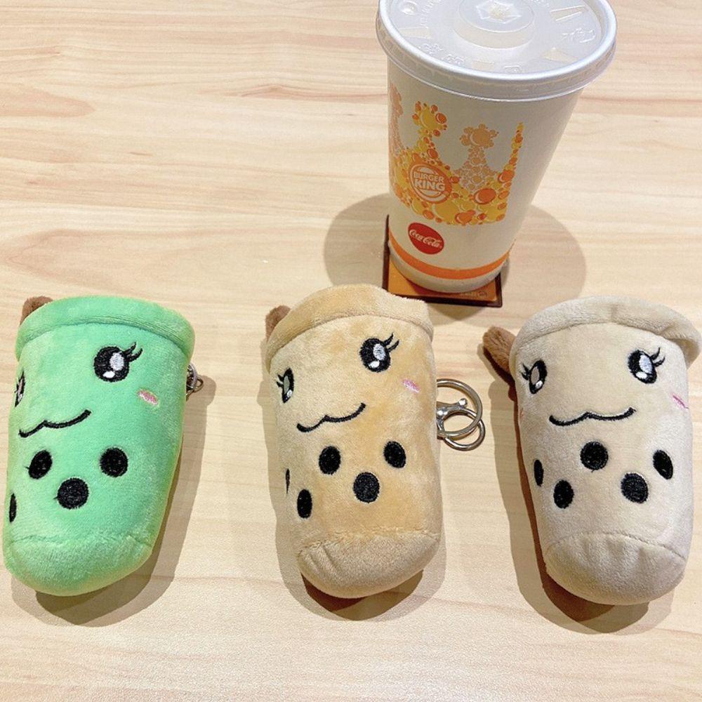 Móc Khóa Hình Ly Nước Ép Hoạt Hình Nhồi Bông Dễ Thương