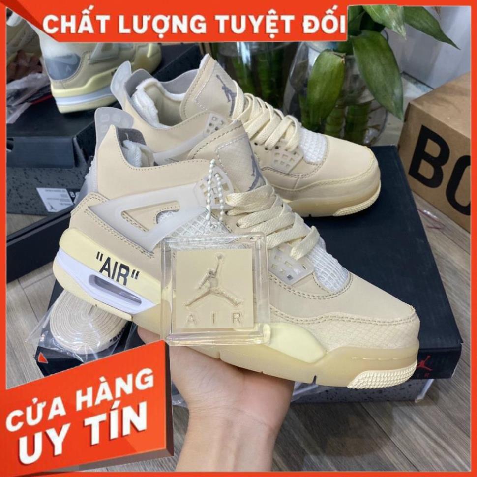 Giày air Jordan 4 trắng Full, Giày thể thao JD4 nam nữ siêu hot Fullboxbill+ tặng dây -5RYNT