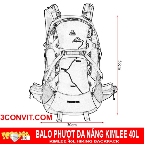 Balo du lịch phượt đa năng Kimlee 40L