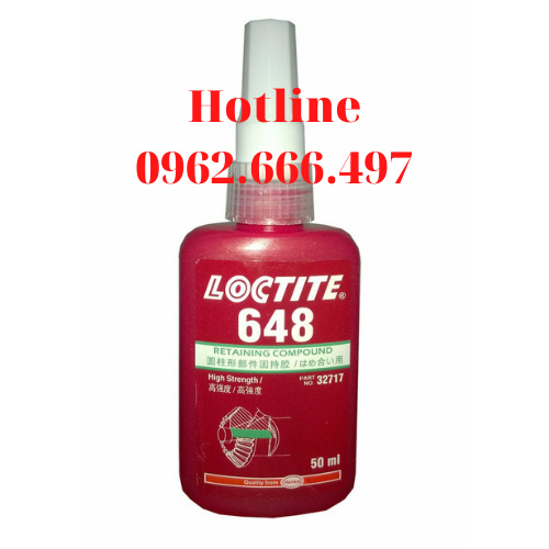 Keo Chống Xoay Loctite 648 - 50ml, Cố định giữa trục và lỗ dùng trong công việc lắp ghép các chi tiết kim loại với nhau