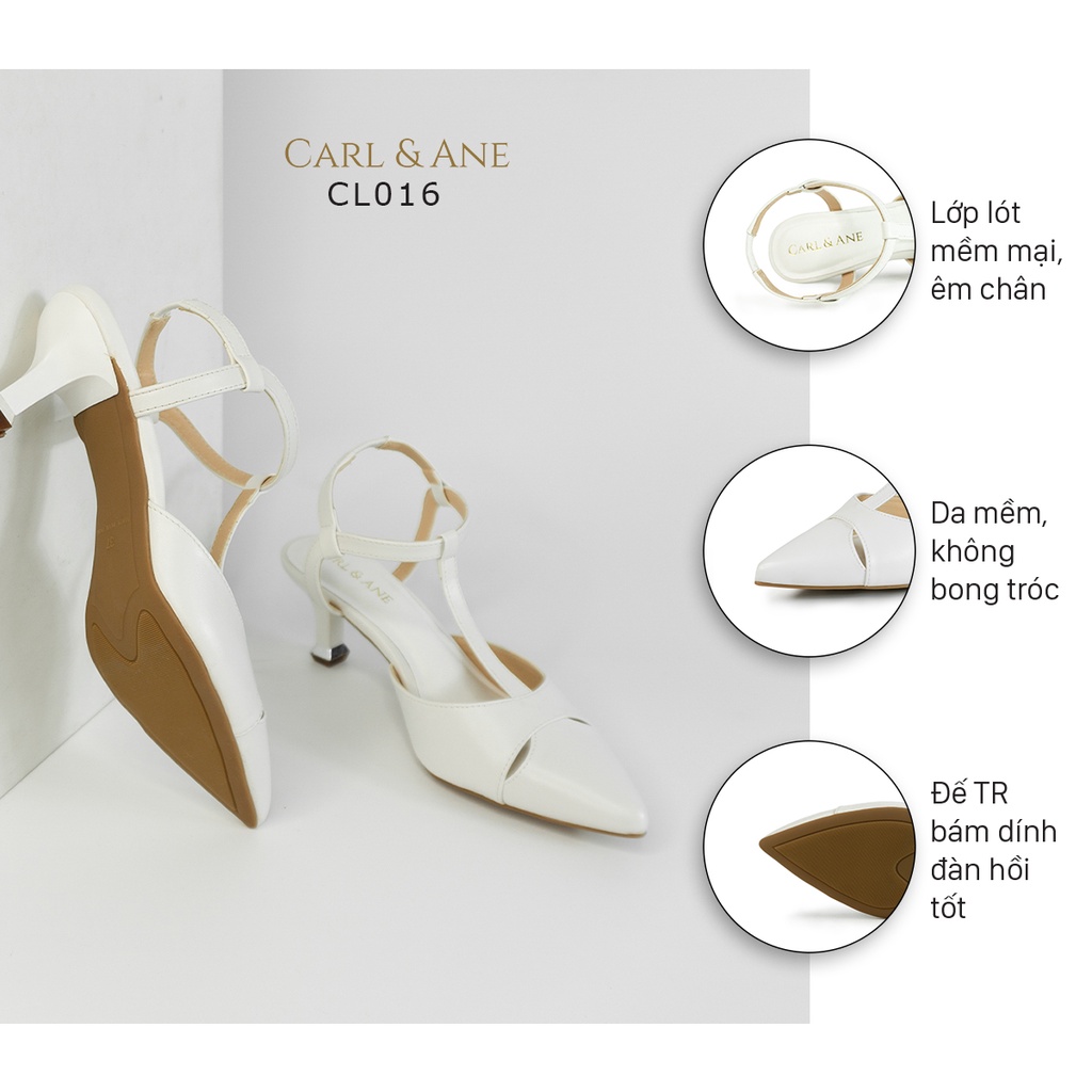 [Mã WABRTL3 -10% đơn 250K]Carl &amp; AneGiày cao gót bít mũi kiểu dáng Hàn Quốc cao 5cm màu trắng _ CL016