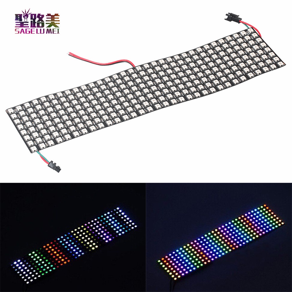 Bảng Đèn LED DC5V WS2812B WS2812IC RGB Kỹ Thuật Số 8x8 16x16 8x32CM