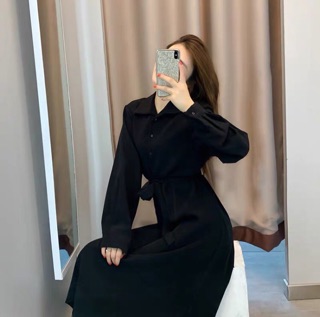 VÁY SƠ MI ĐEN DÁNG DÀI