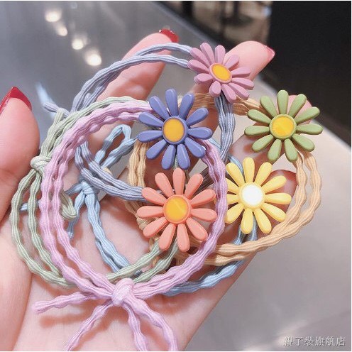 Dây chun buộc tóc Hàn Quốc   Stow  Dây Cột Tóc Hình Hoa Cúc 5 Màu Siêu Xinh [ Freeship ]