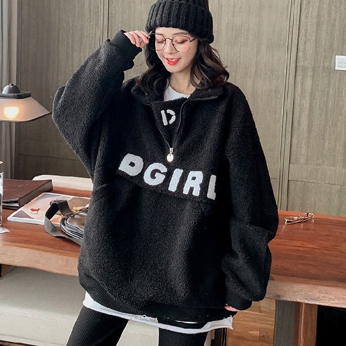 Áo Sweater Nữ Lông Cừu Họa Tiết Cá Tính Form Rộng Guu  AS02