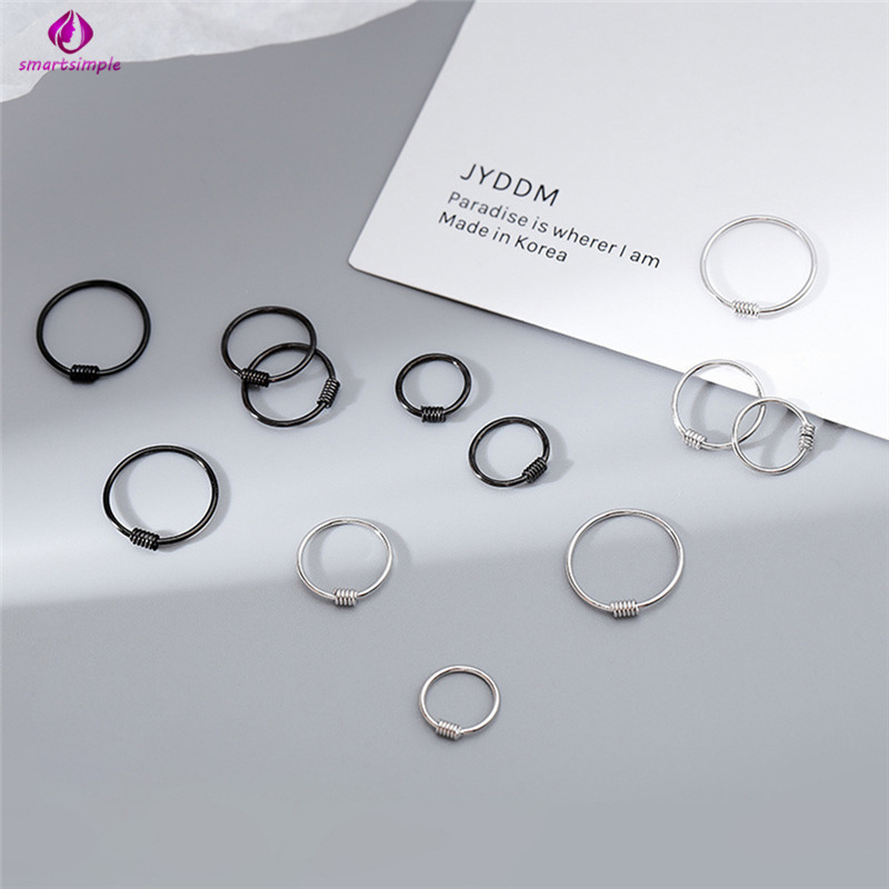1 Khuyên Tai Bạc Thời Trang 6mm 9mm 11mm Chống Dị Ứng Cho Nữ