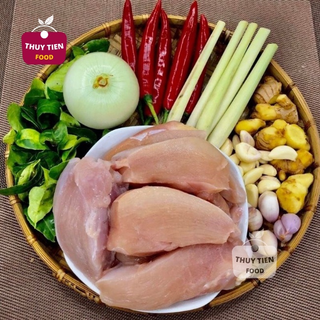 Khô gà lá chanh Nhà Làm 100% thịt ức gà tươi THUY TIEN FOOD