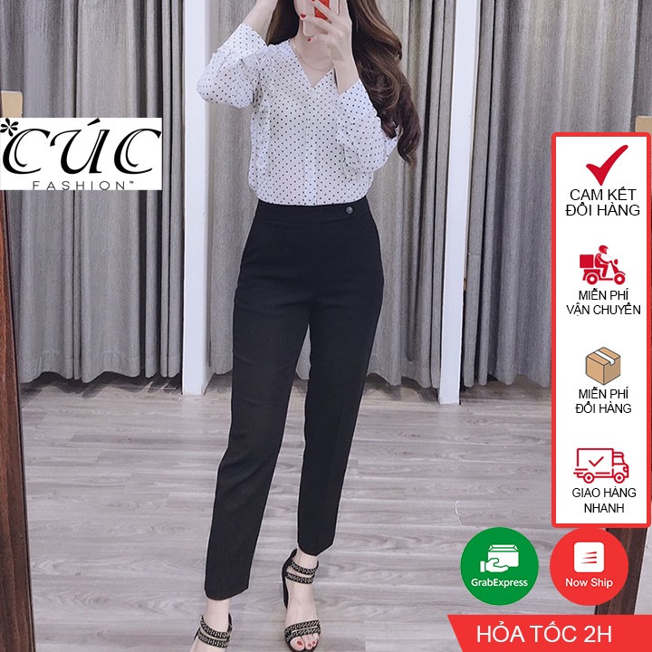 Quần bagy nữ cao cấp công sở đẹp Cúc Fashion Q5 quần baggy nhê nhọn 1 cúc