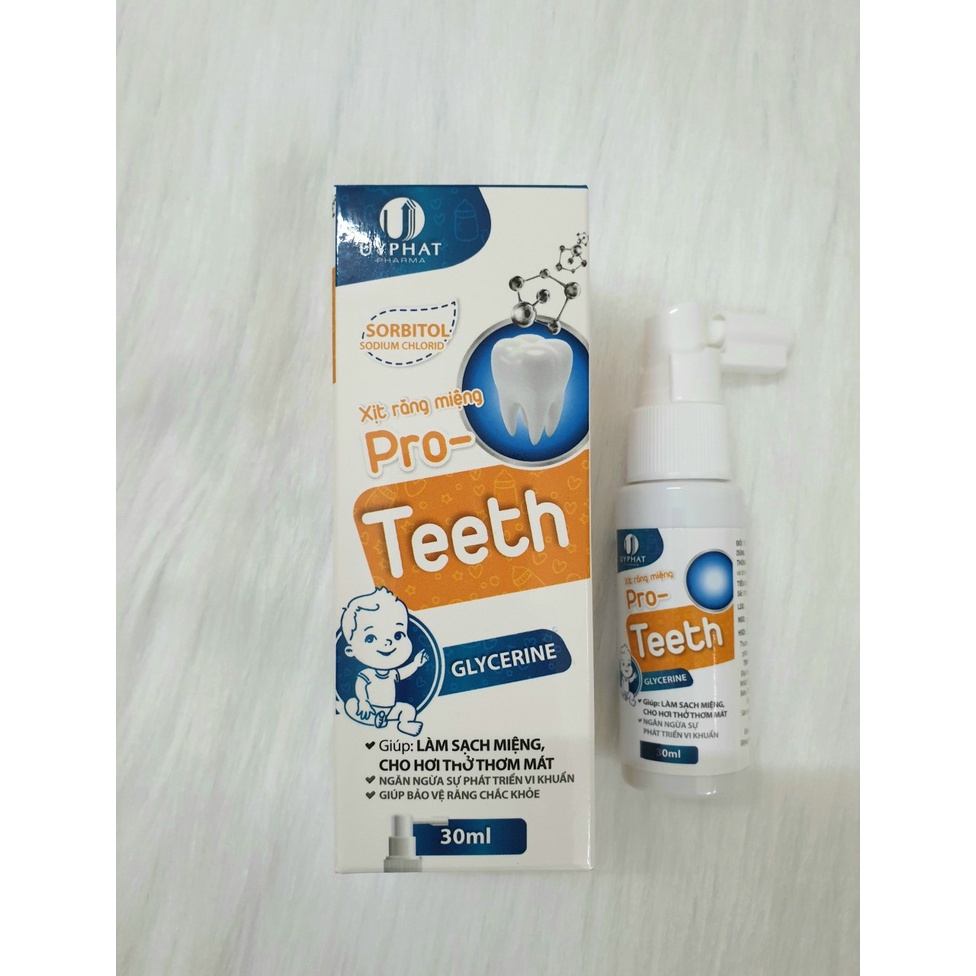 Xịt chống sâu răng cho bé Pro Teeth - An toàn, nuốt được cho bé từ 1 tuổi tặng kèm bàn chải &amp; kem đánh răng cho bé