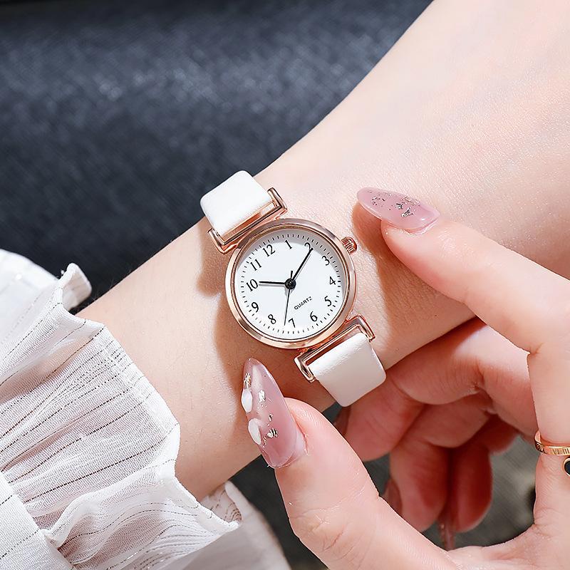 Đồng hồ nữ dây da chính hãng mặt tròn nhỏ cao cấp đẹp thời trang D-ZINER ND58