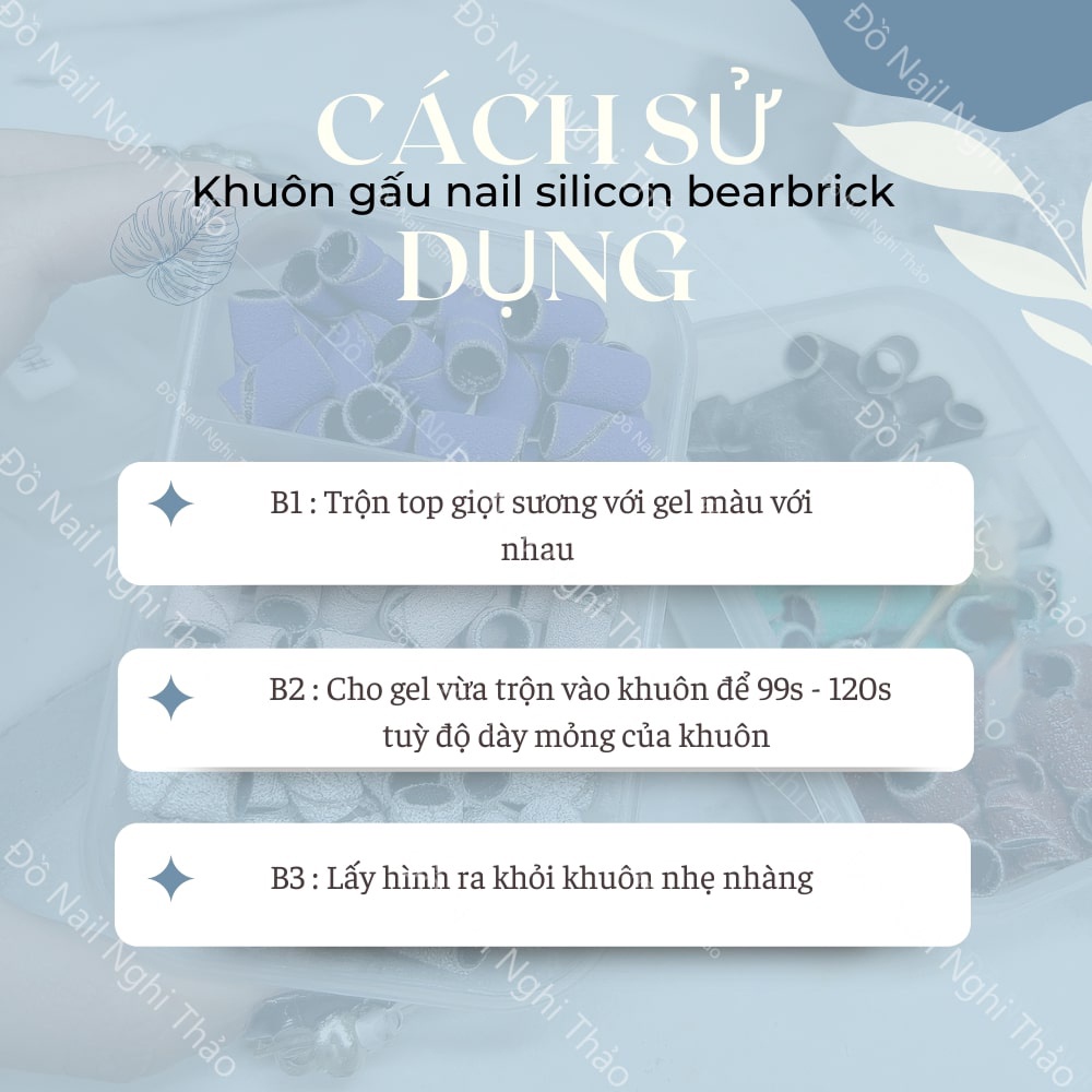 Khuôn silicon nail , khuôn gấu nail bearbrick