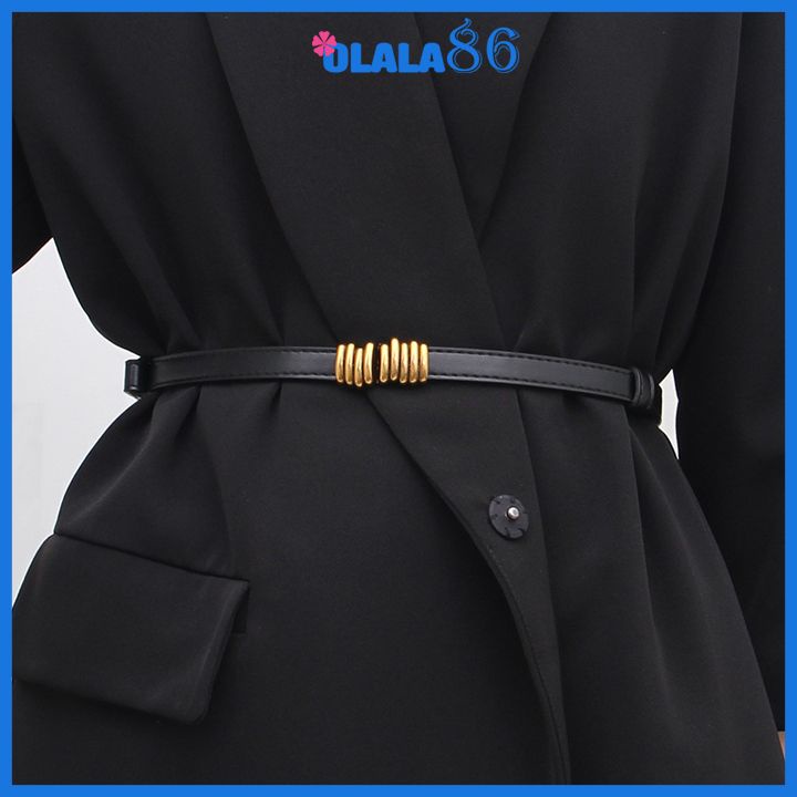 Dây đai váy bản nhỏ 1.3cm- mặt kim loại màu vàng - thắt lưng dây nịt chít eo  giá siêu tốt - Olala86