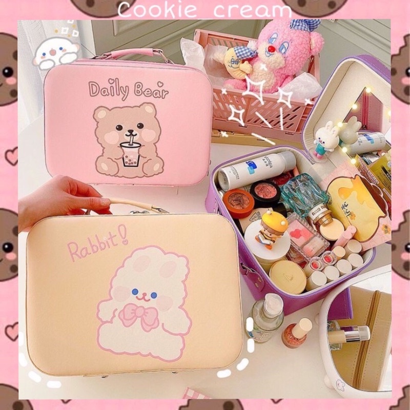 🎀Hộp Đựng Mỹ Phẩm🎀Túi Đựng Mỹ Phẩm Size To Kèm Gương Xinh Xắn Tiện Lợi Khi Đi Du Lịch/Picnic