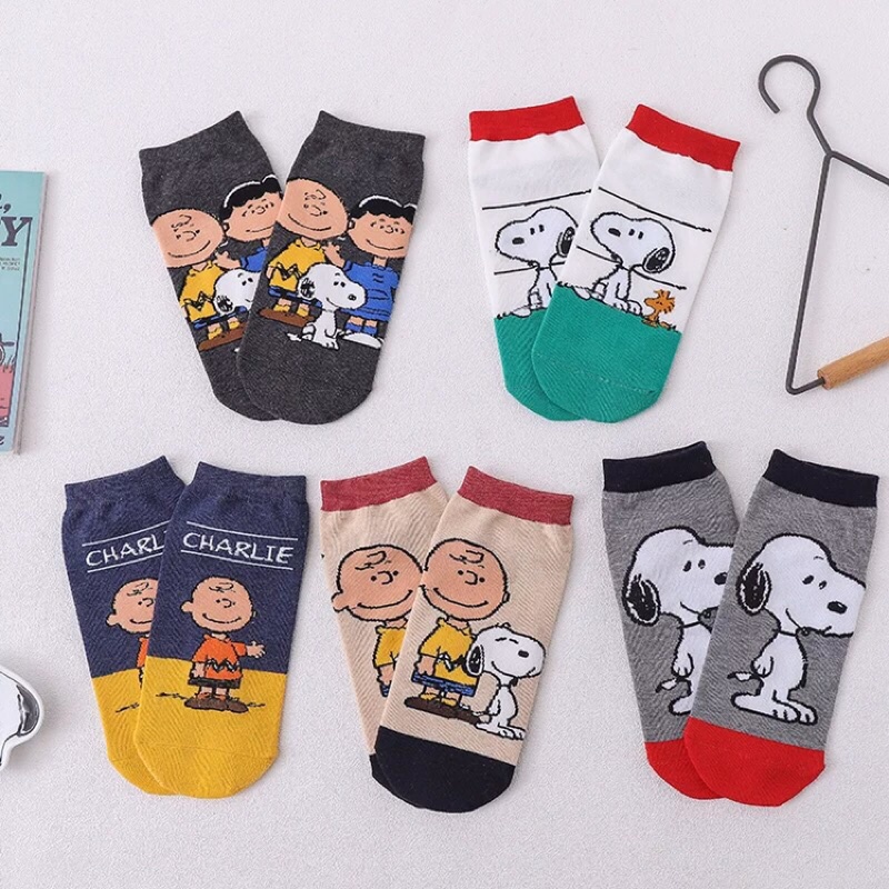Vớ cổ ngắn nam nữ tất snoopy cổ thấp kháng khuẩn cotton thời trang đẹp MONEY VN045