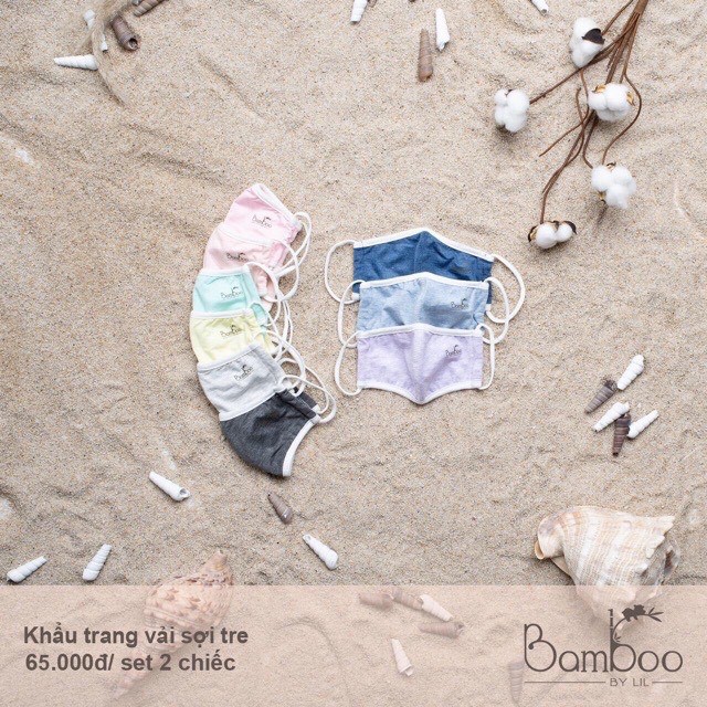 SET 02 KHẨU TRANG CAO CẤP VẢI SỢI TRE BAMBOO BY