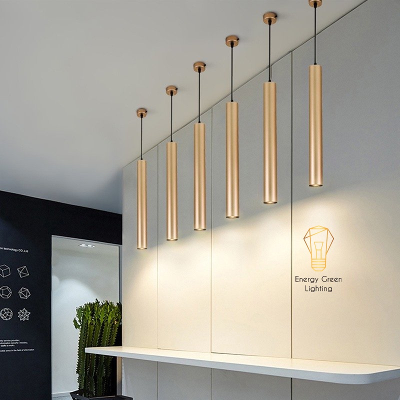 Đèn Thả Trần Energy Green Lighting Trang Trí Rọi Ống Bơ Thân Vàng 5w - 2 Kích Thước 60cm , 30cm - Thân Nhôm Tản Nhiệt