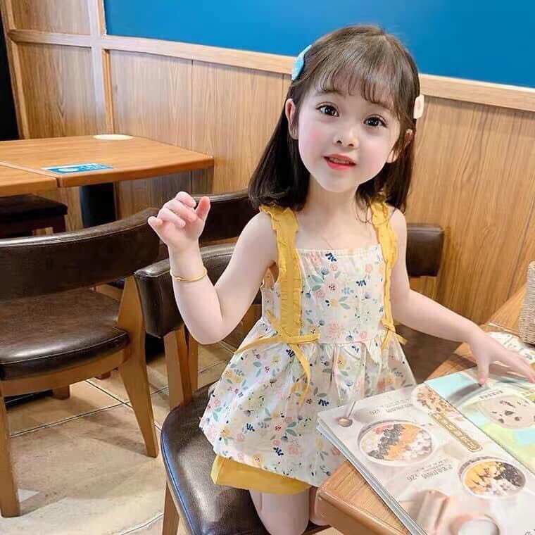 Set đồ bé gái, bộ hai dây bé gái, bộ hoa nhí cho bé gái 6-18kg