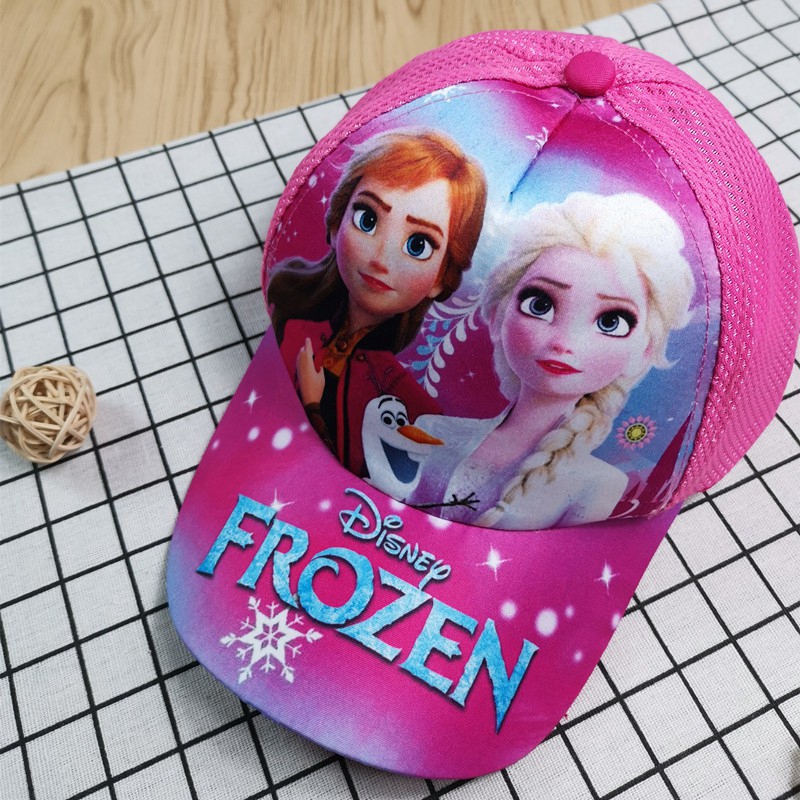 Mũ Lưỡi Trai Thêu Hình Elsa Và Anna Cho Bé Gái