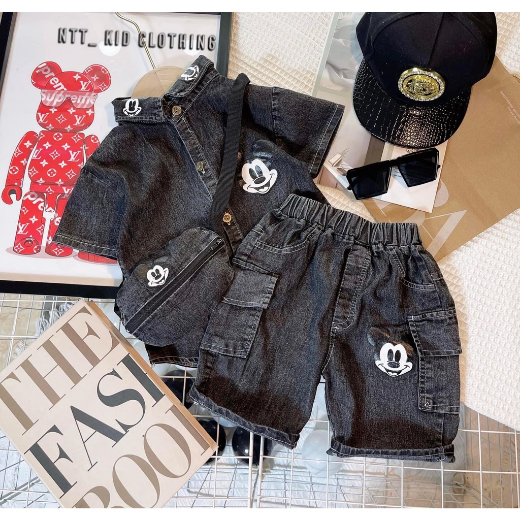 Set Jean 3 chi tiết  cho bé trai 20-30kg