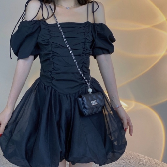 Đầm Tay Phồng Lưng Cao Dáng Ôm Thời Trang Mùa Hè Phong Cách Mới Cho Nữ