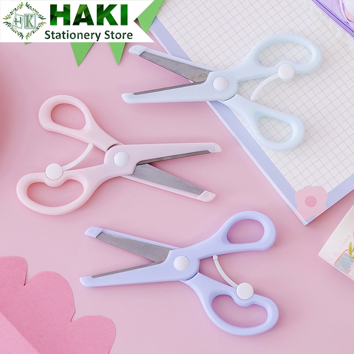 Kéo cắt giấy HAKI, kéo cắt thủ công nhiều kiểu an toàn tiện dụng trang trí K01 DIY