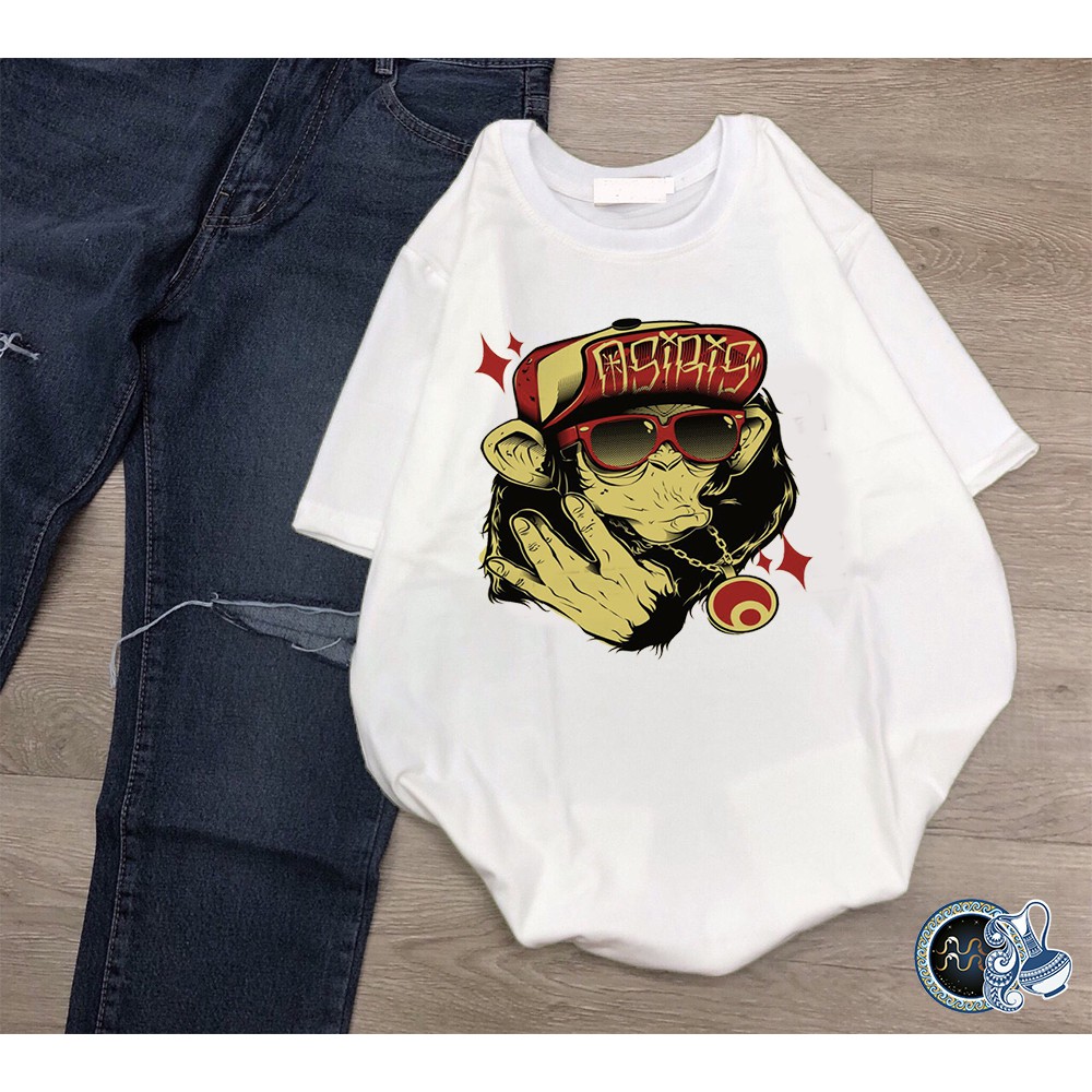 Áo thun Cotton Unisex - 12 Con Giáp - Tuổi Thân - Khỉ đường phố cá tính