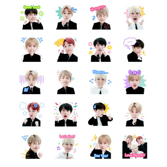 Bộ 40 sticker BTS Love Yourself - LLD014 (Ảnh shop tự chụp)