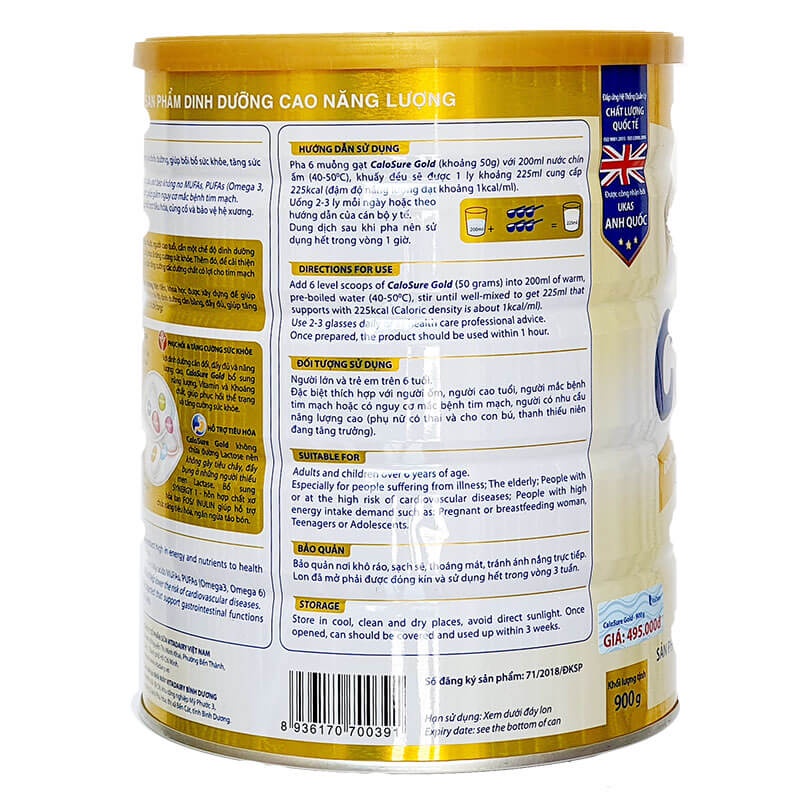 SỮA BỘT CALOSURE GOLD 900G
