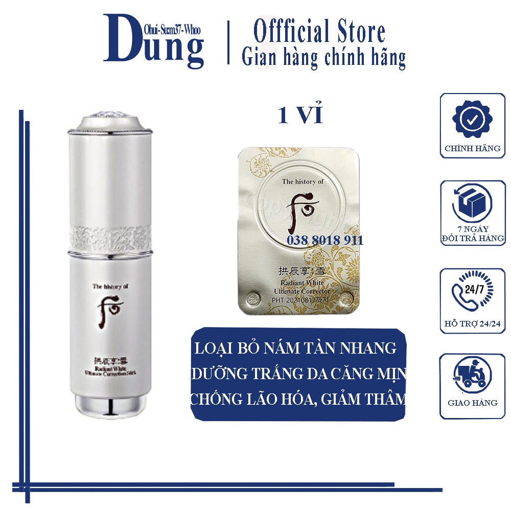 Vỉ Cao Cho Da Bị Nám Hoàng Cung Whoo Gongjinhyang Seol Radiant White Ultimate Corrector 1ml