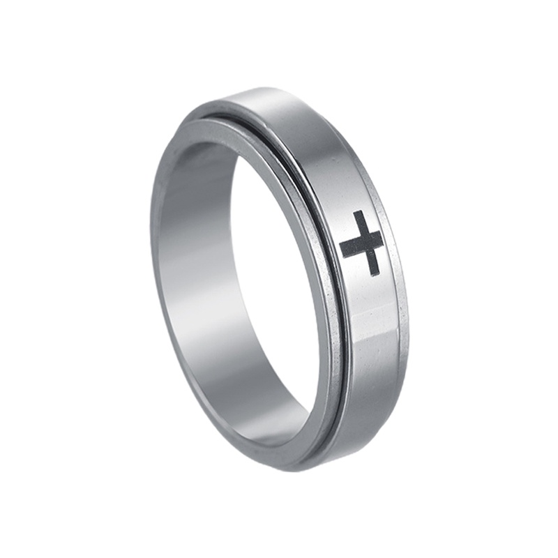 Nhẫn Đen Bằng Thép Không Gỉ Khắc Chữ Jesus Thời Trang Dành Cho Nam