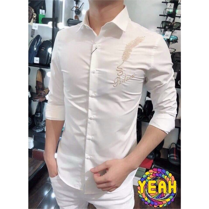 Áo sơ mi nam tay dài, phong cách Hàn Quốc Form Slimfit Body Chất Cotton Lụa Không Nhăn