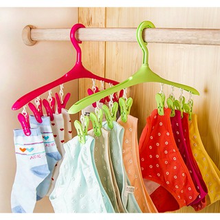Móc Phơi Quần Áo Đa Năng 8 Kẹp Dày Dặn Chắc Chắn