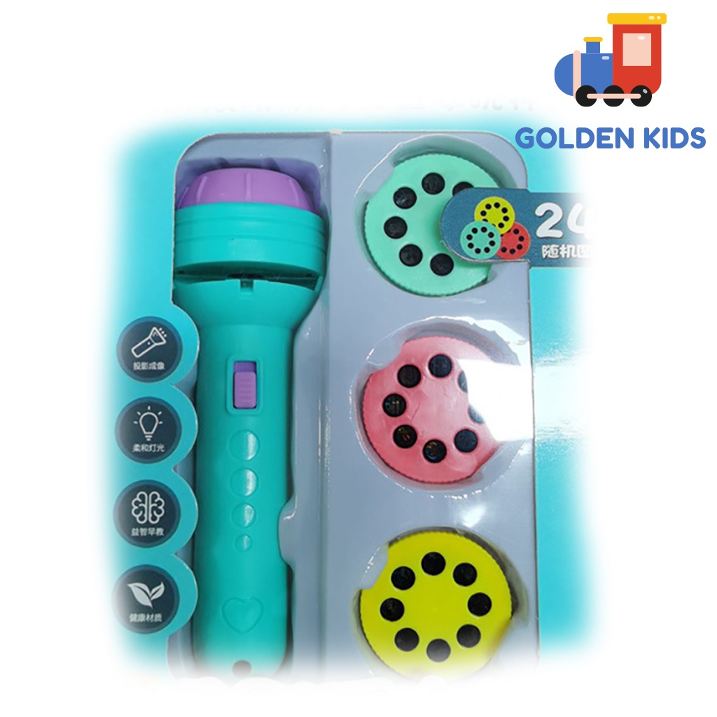 Đèn pin chiếu hình 24 hình ảnh chủ đề siêu nhân, động vật, phương tiện, trái cây, khủng long…sắc nét cho bé khám phá