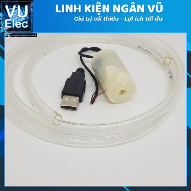 Combo Máy Bơm chìm Bể Cá Mini USB-F01 kèm 1 mét tio trắng
