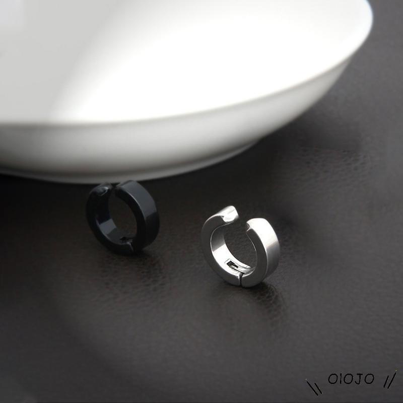 🌼Khuyên Kẹp Tai Bằng Thép Không Gỉ Màu Đen Phong Cách Hàn Quốc Cổ Điển Cho Nam Và Nữ