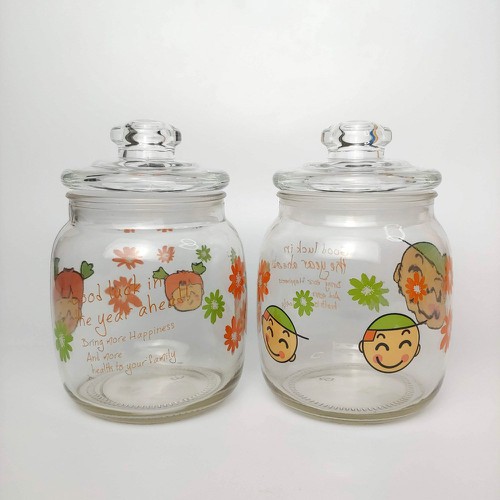 Combo 2 LỌ THỦY TINH dung tích 500ml có nắp hít
