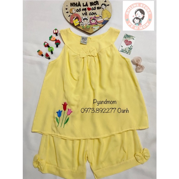 20-40kg chất vải tole lanh tôn siêu mát thương hiệu  H&A kiểu thêu bé gái  hàng cao cấp