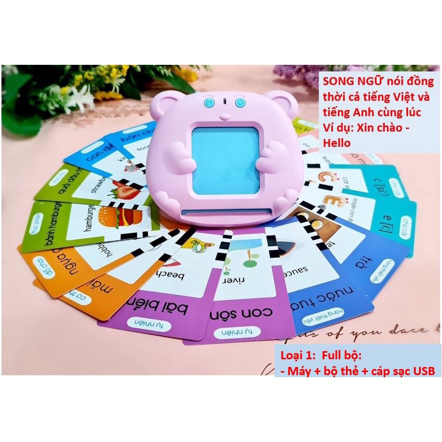 Máy đọc thẻ thông minh PRO- SONG NGỮ ANH-VIỆT chuẩn phát âm cho bé