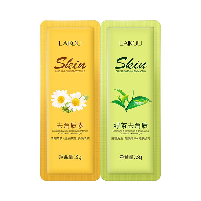 Set 2 Gói Tẩy Tế Bào Chết Cho Mặt Chiết Xuất Hoa Cúc Và Trà Xanh Laikou