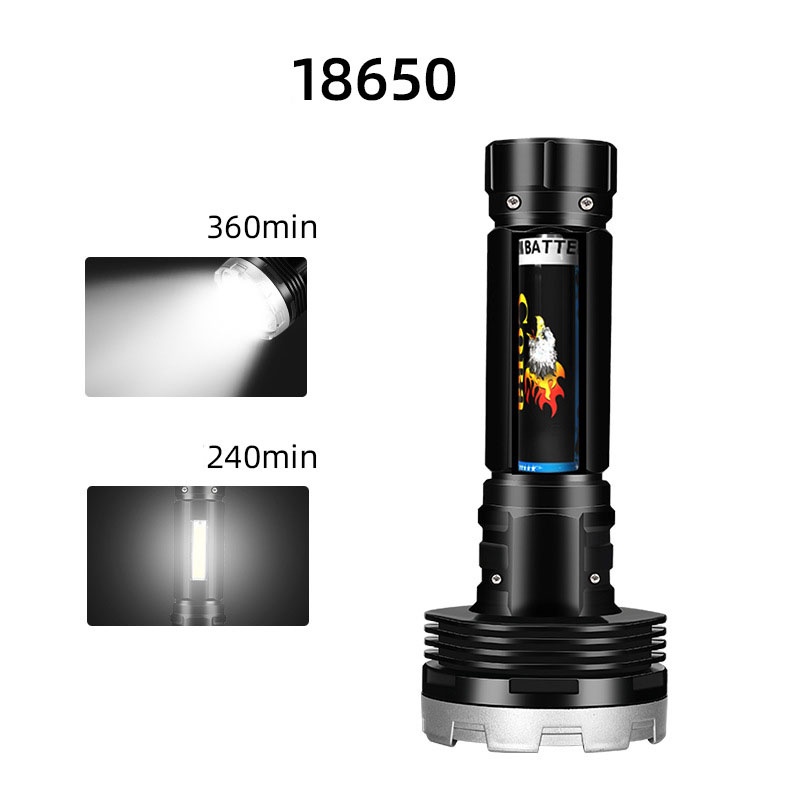 Đèn pin sạc 7 led tay cầm pin 18650 , đèn XPE và đèn cạnh sạc cổng USB thích hợp câu cá , phượt , cắm trại.4H