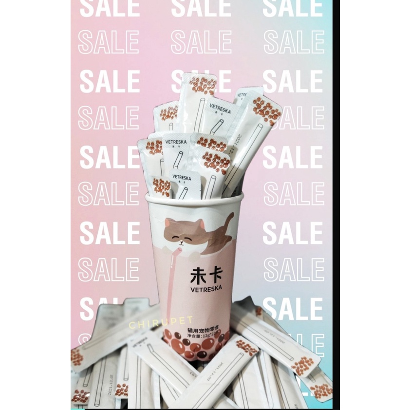 Súp Thưởng VETRESKA Gà Mix Sữa Dê Món Ngon Khó Cưỡng Cho Mèo Thanh 12gr