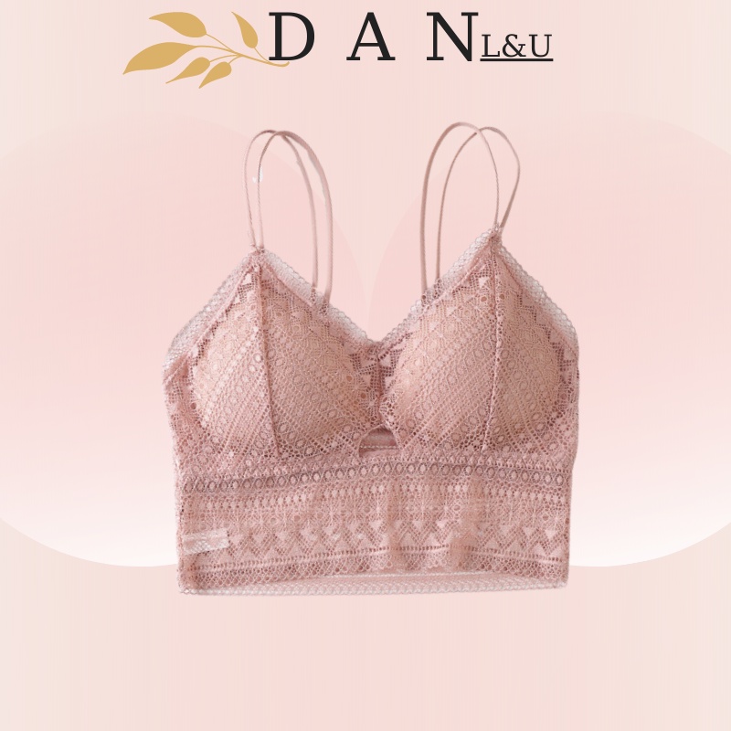 Áo Ngực Ren Không Gọng 2 Dây Đan Chéo Lưng DAN L&amp;U 8838