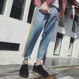 Quần jean baggy 2line vàng