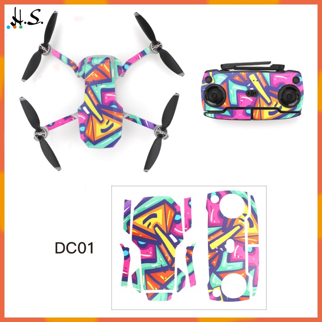 Waterproof Decorative Sticker Decal Skin Wrap Cover Kit for DJI Mavic Mini Drone Accessories flycam