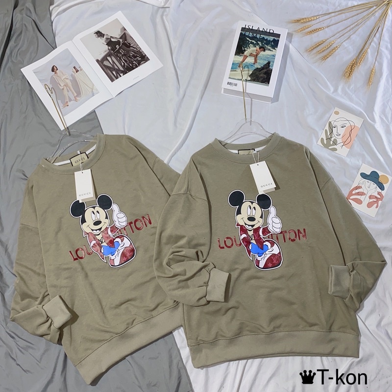 áo mickey màu xanh rêu siêu lạ mắt giá rẻ nhất shopee