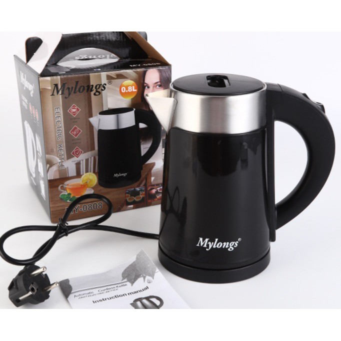 Ấm siêu tốc 0.8 lít, ấm siêu tốc 800 ml, inox 304, bảo hành 1 năm