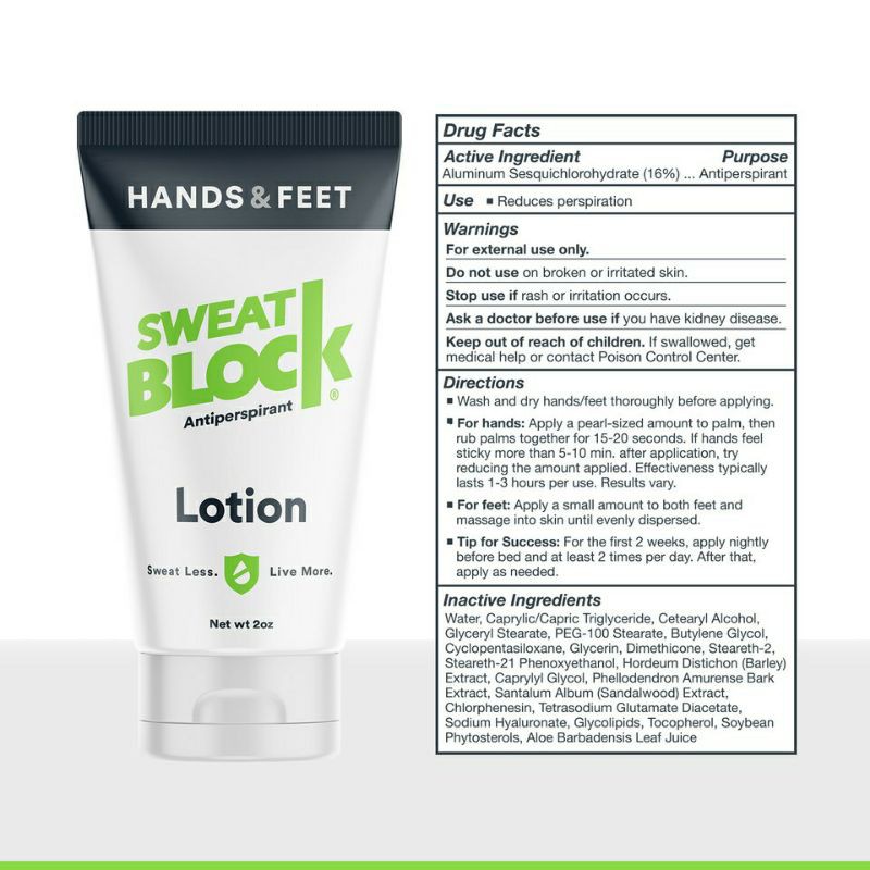 SweatBlock - Combo Ngăn đổ mồ hôi nách, tay chân, Khử mùi hôi bán chạy số 1 Mỹ & Amazon