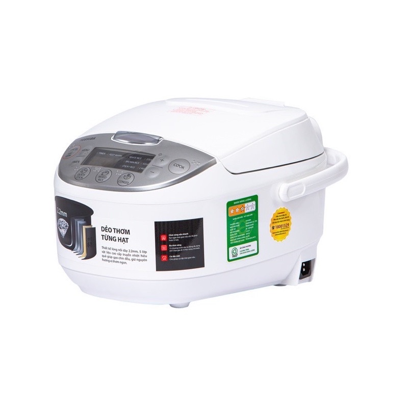 Nồi Cơm Điện Tử Toshiba RC-18DH2PV - 1.8L - Lòng Nồi Dày 2.2mm. Hàng chính hãng